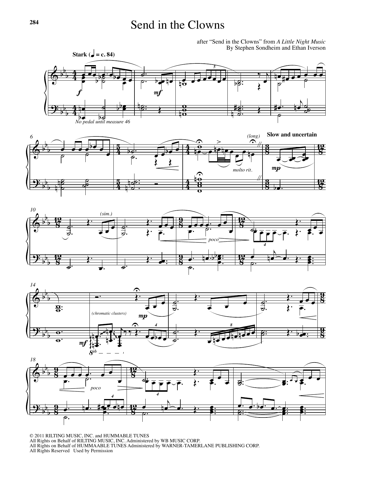 Download Stephen Sondheim Send In The Clowns (arr. Ethan Iverson) Sheet Music and learn how to play Piano PDF digital score in minutes