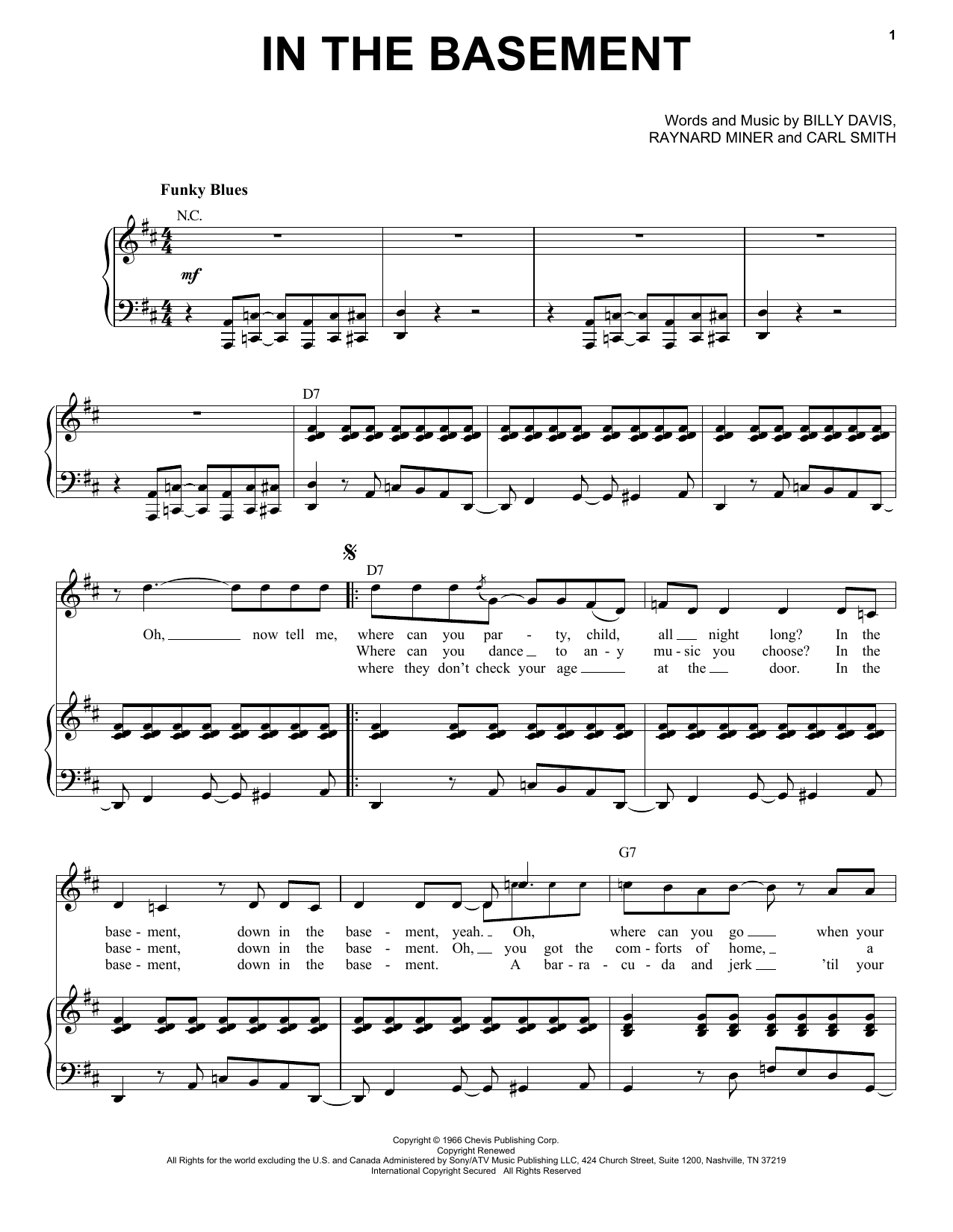 Download Etta James In The Basement Sheet Music and learn how to play Piano & Vocal PDF digital score in minutes