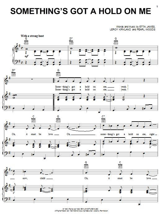 Download Etta James Something's Got A Hold On Me Sheet Music and learn how to play Piano, Vocal & Guitar (Right-Hand Melody) PDF digital score in minutes