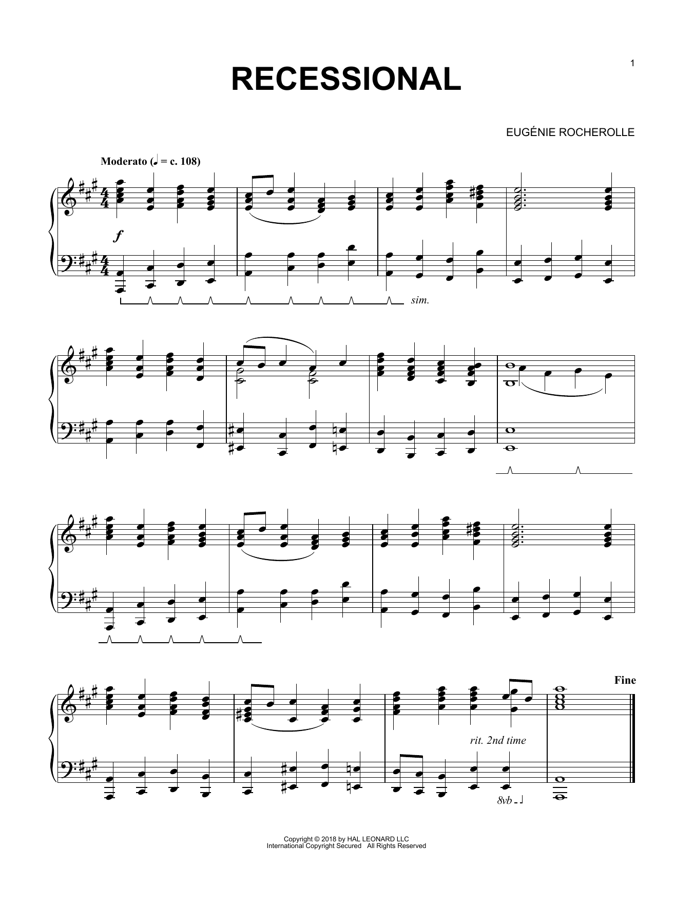 Download Eugénie Rocherolle Sheet Music and learn how to play Piano Solo PDF score in minutes