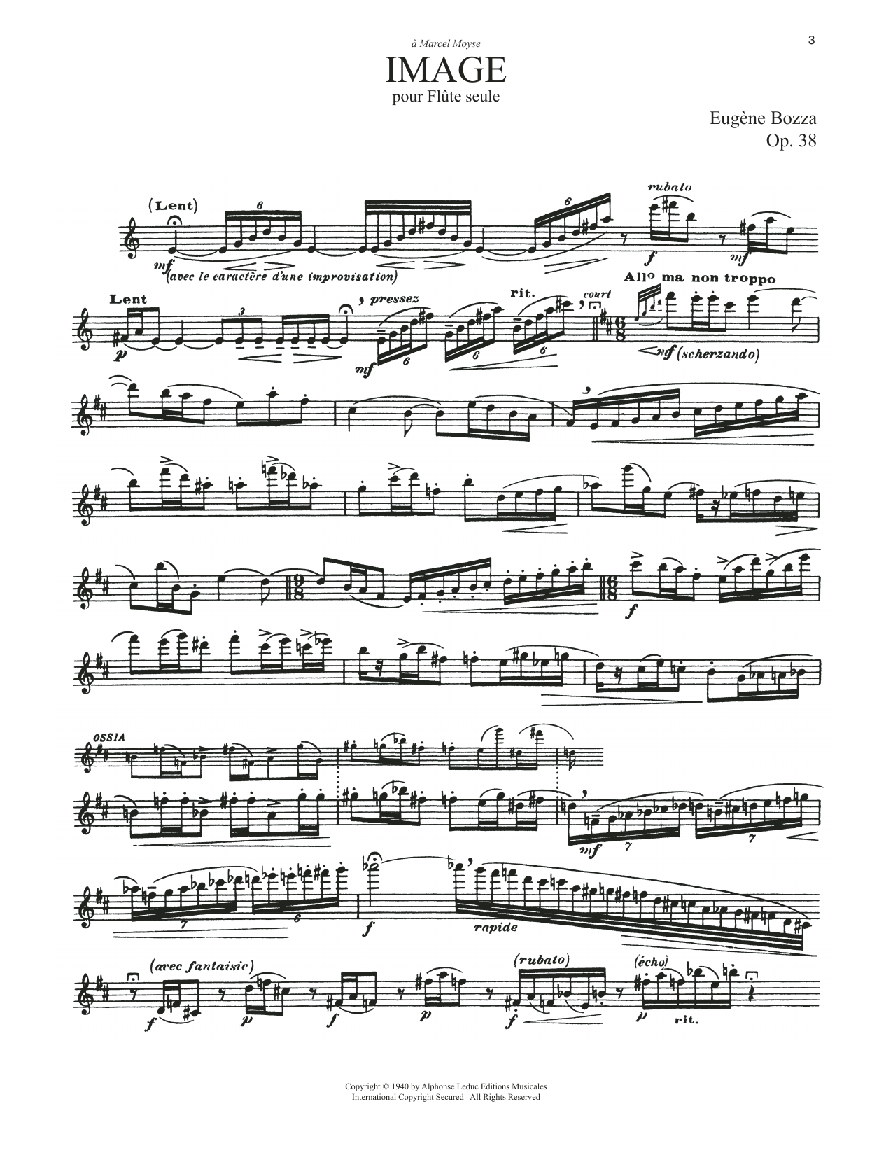 Download Eugene Bozza Image, Op. 38 Sheet Music and learn how to play Flute Solo PDF digital score in minutes