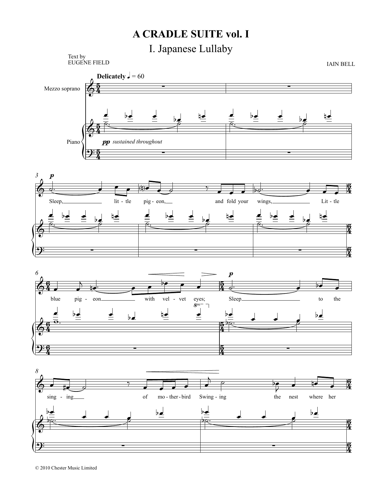 Download Eugene Field A Cradle Suite Vol. 1 Sheet Music and learn how to play Piano & Vocal PDF digital score in minutes
