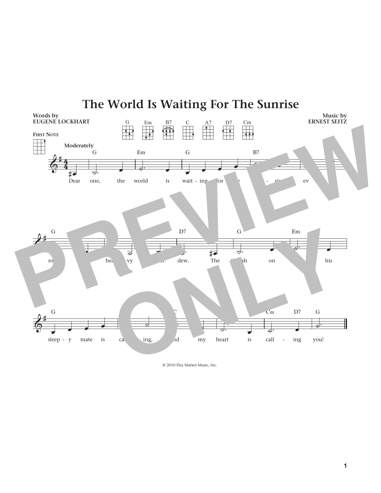 Download Eugene Lockhart The World Is Waiting For The Sunrise Sheet Music and learn how to play Ukulele PDF digital score in minutes