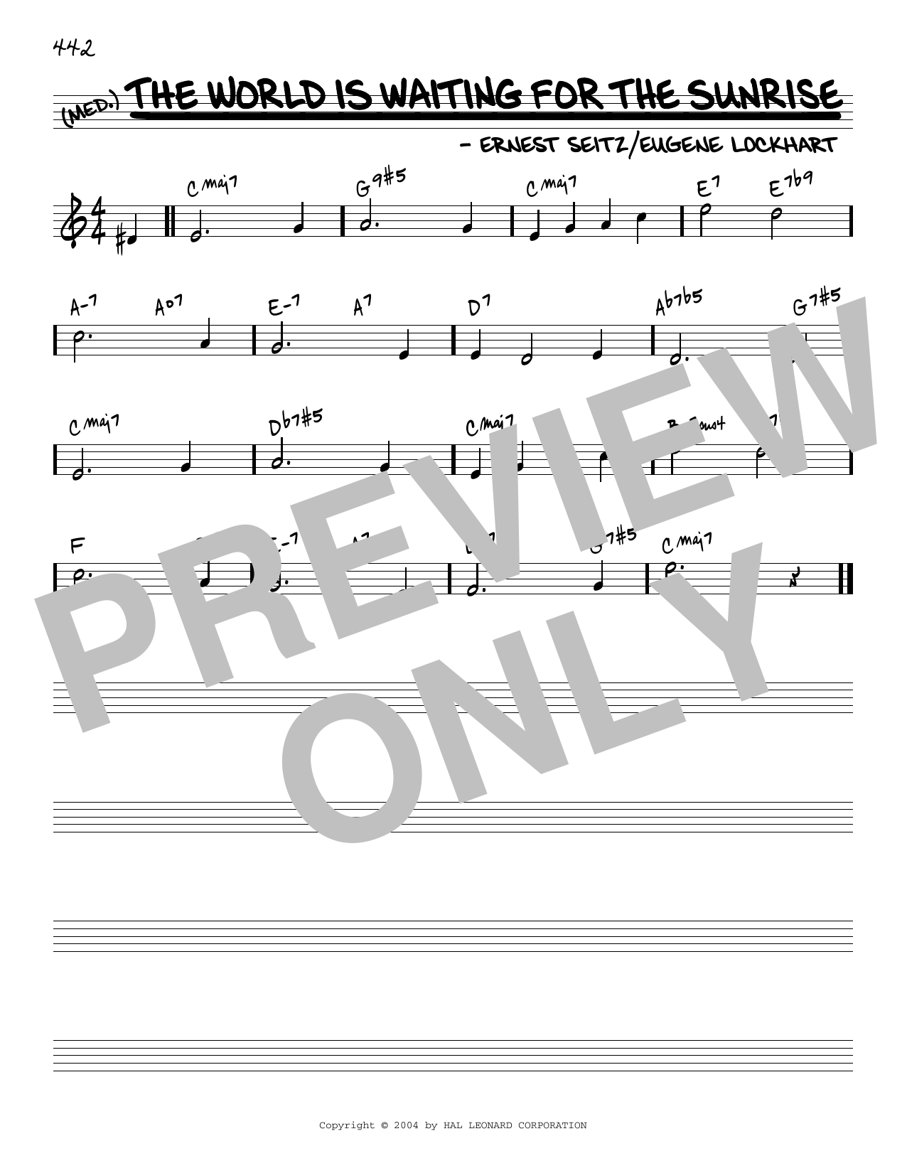 Download Eugene Lockhart The World Is Waiting For The Sunrise [Reharmonized version] (arr. Jack Grassel) Sheet Music and learn how to play Real Book – Melody & Chords PDF digital score in minutes