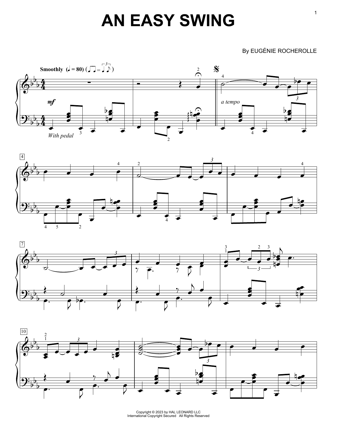 Download Eugénie Rocherolle An Easy Swing Sheet Music and learn how to play Piano Solo PDF digital score in minutes