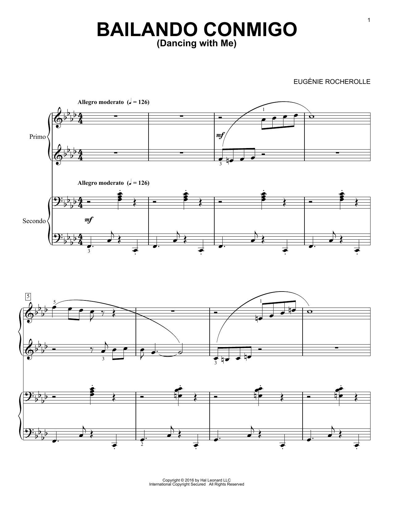 Download Eugénie Rocherolle Bailando Conmigo Sheet Music and learn how to play Piano PDF digital score in minutes