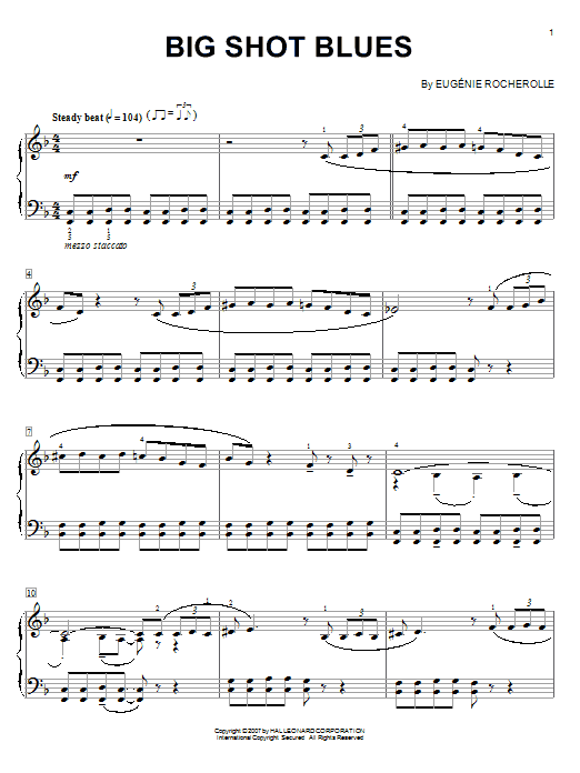 Download Eugenie Rocherolle Big Shot Blues Sheet Music and learn how to play Piano PDF digital score in minutes