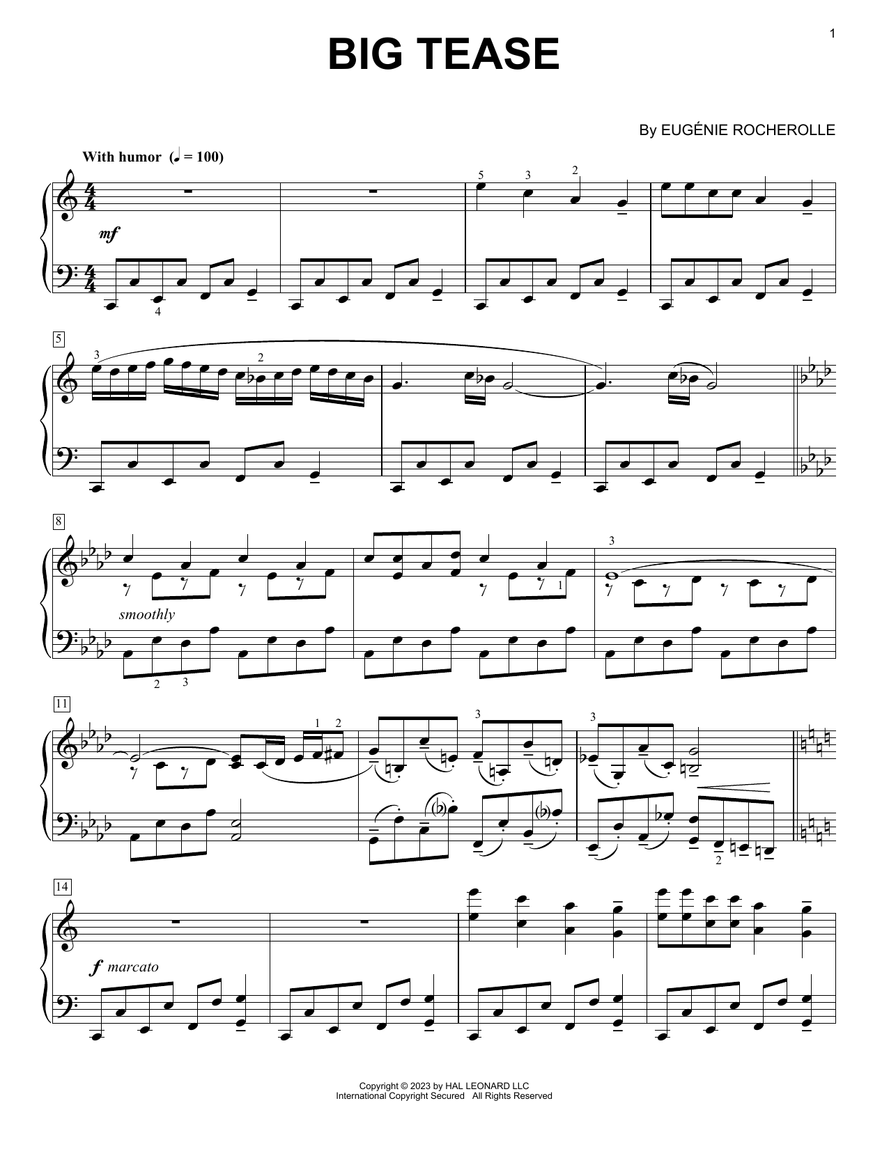 Download Eugénie Rocherolle Big Tease Sheet Music and learn how to play Piano Solo PDF digital score in minutes