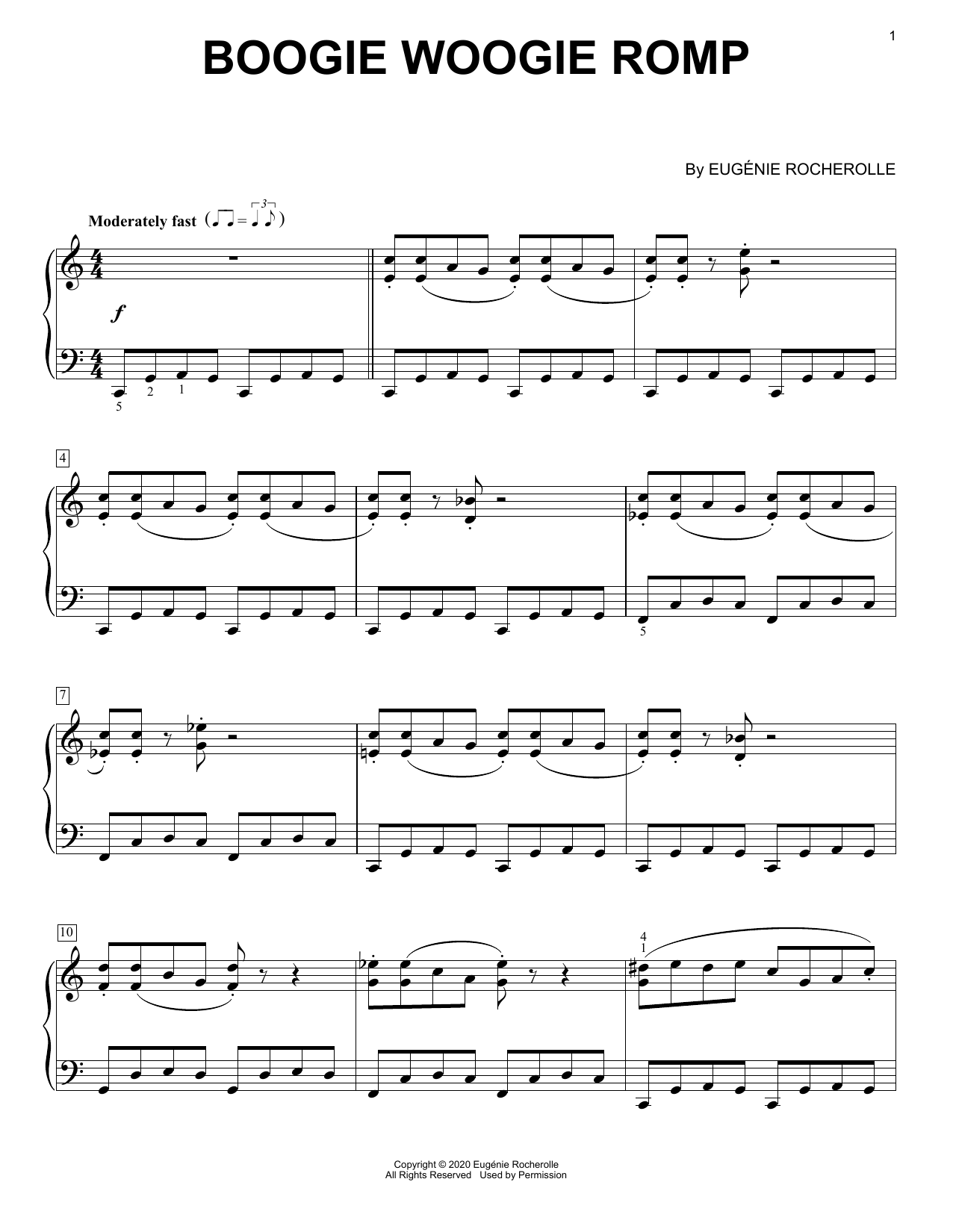 Download Eugénie Rocherolle Boogie Woogie Romp [Boogie-woogie version] Sheet Music and learn how to play Piano Solo PDF digital score in minutes