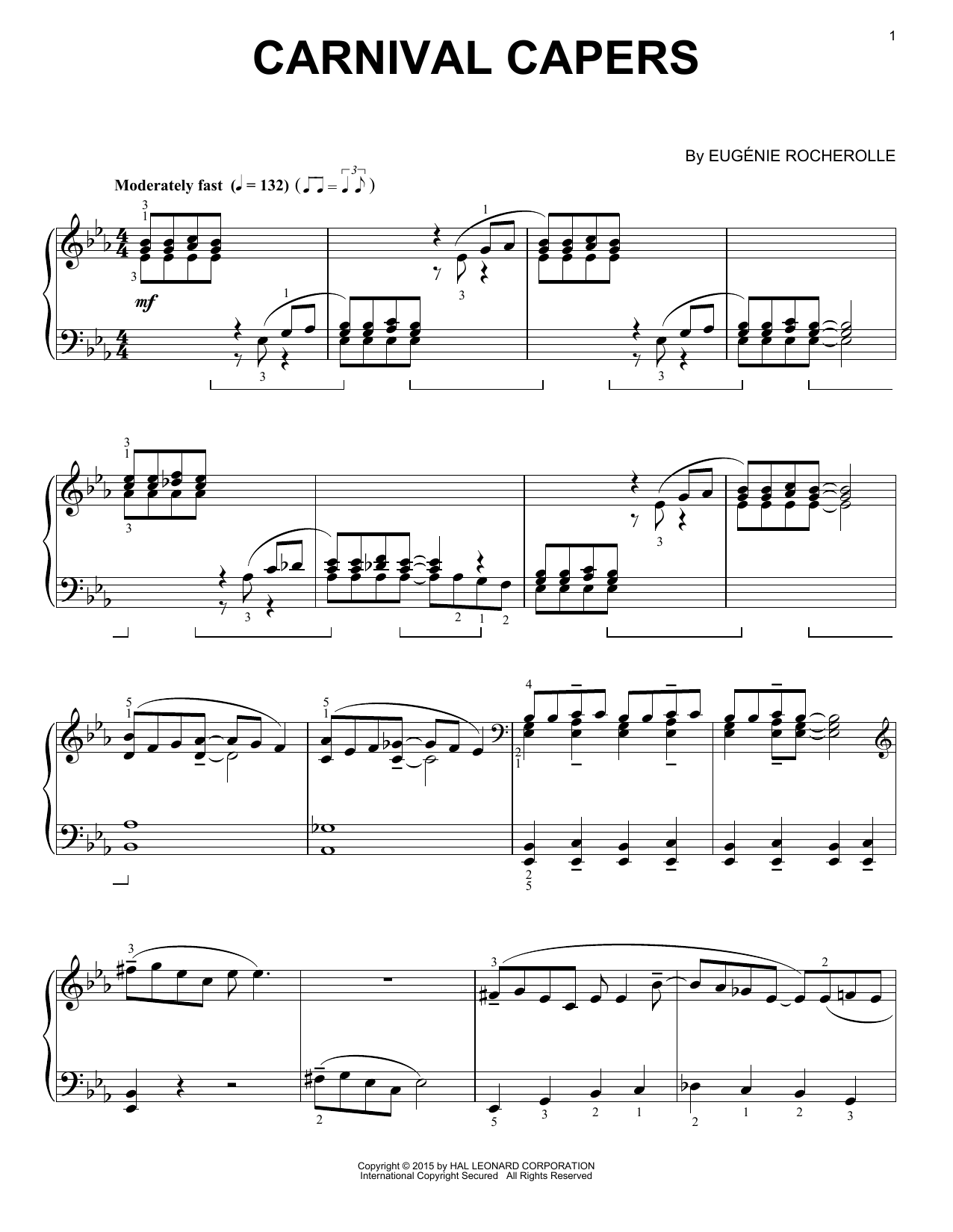 Download Eugenie Rocherolle Carnival Capers Sheet Music and learn how to play Piano PDF digital score in minutes