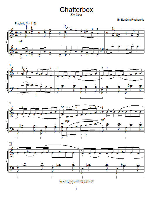 Download Eugenie Rocherolle Chatterbox Sheet Music and learn how to play Piano PDF digital score in minutes