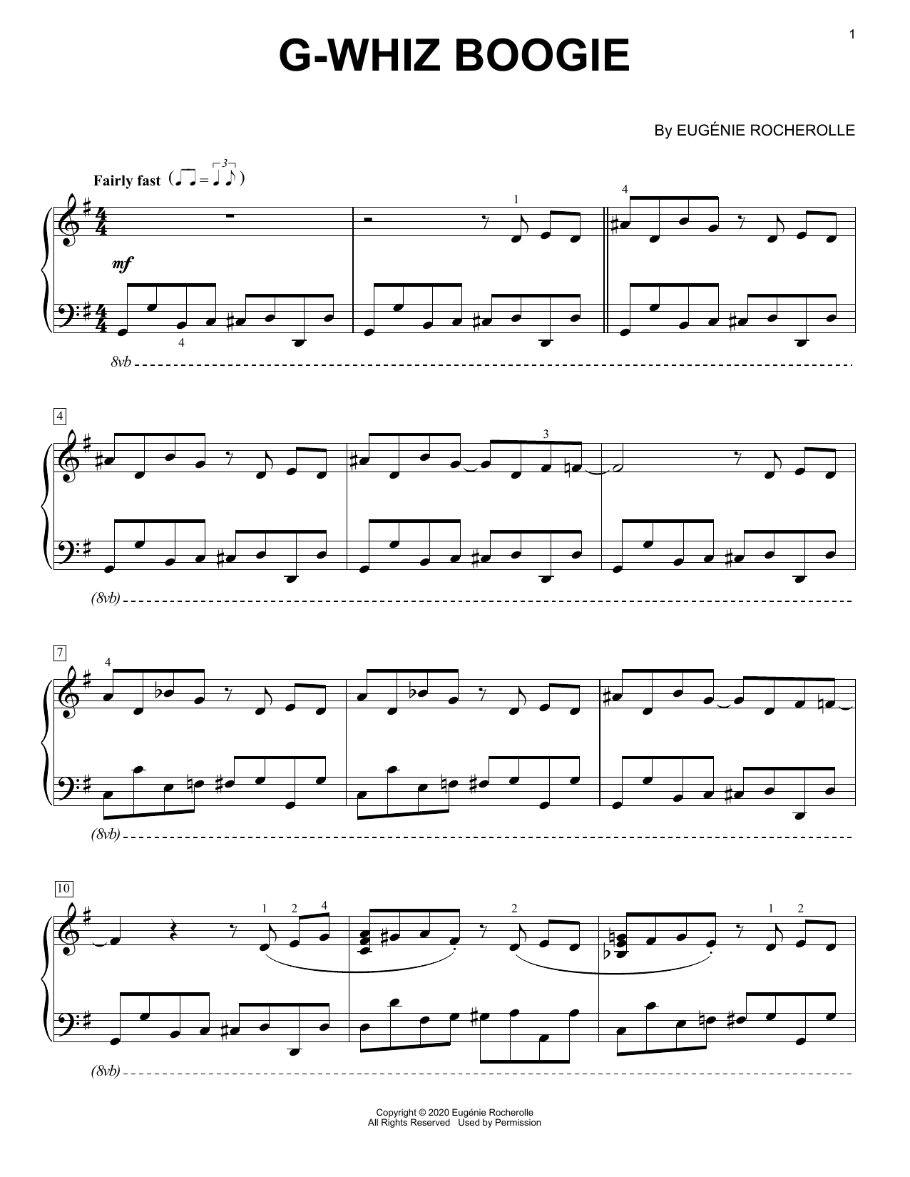 Download Eugénie Rocherolle G-Whiz Boogie [Boogie-woogie version] Sheet Music and learn how to play Piano Solo PDF digital score in minutes