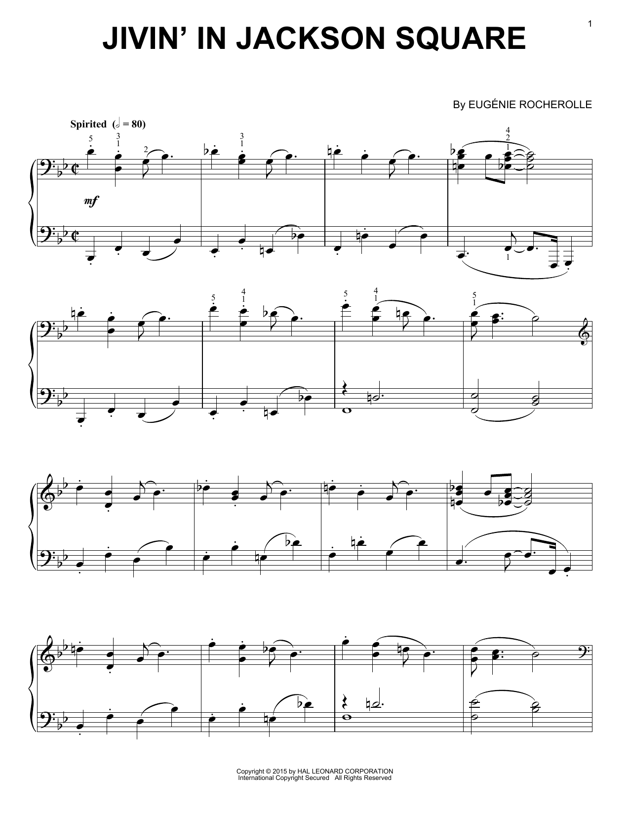 Download Eugenie Rocherolle Jivin' In Jackson Square Sheet Music and learn how to play Piano PDF digital score in minutes