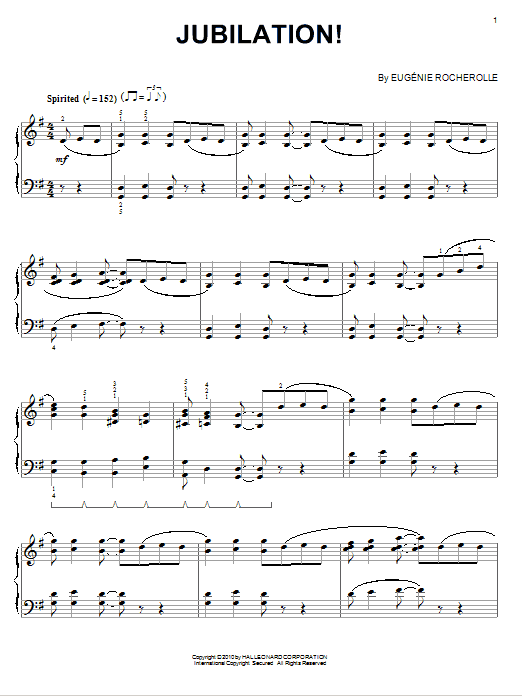 Download Eugenie Rocherolle Jubilation! Sheet Music and learn how to play Piano PDF digital score in minutes