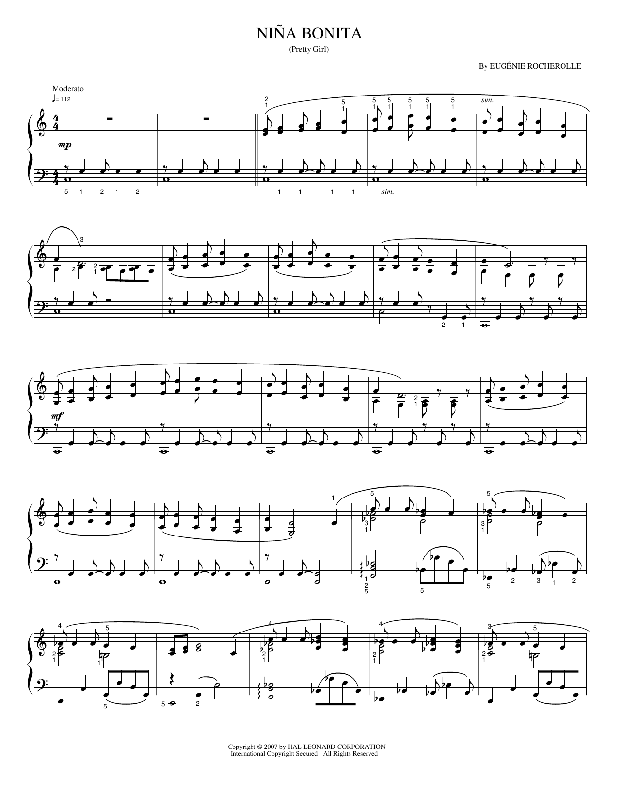 Download Eugénie Rocherolle Nina Bonita Sheet Music and learn how to play Piano Solo PDF digital score in minutes