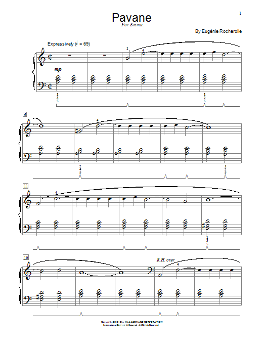 Download Eugenie Rocherolle Pavane Sheet Music and learn how to play Piano PDF digital score in minutes
