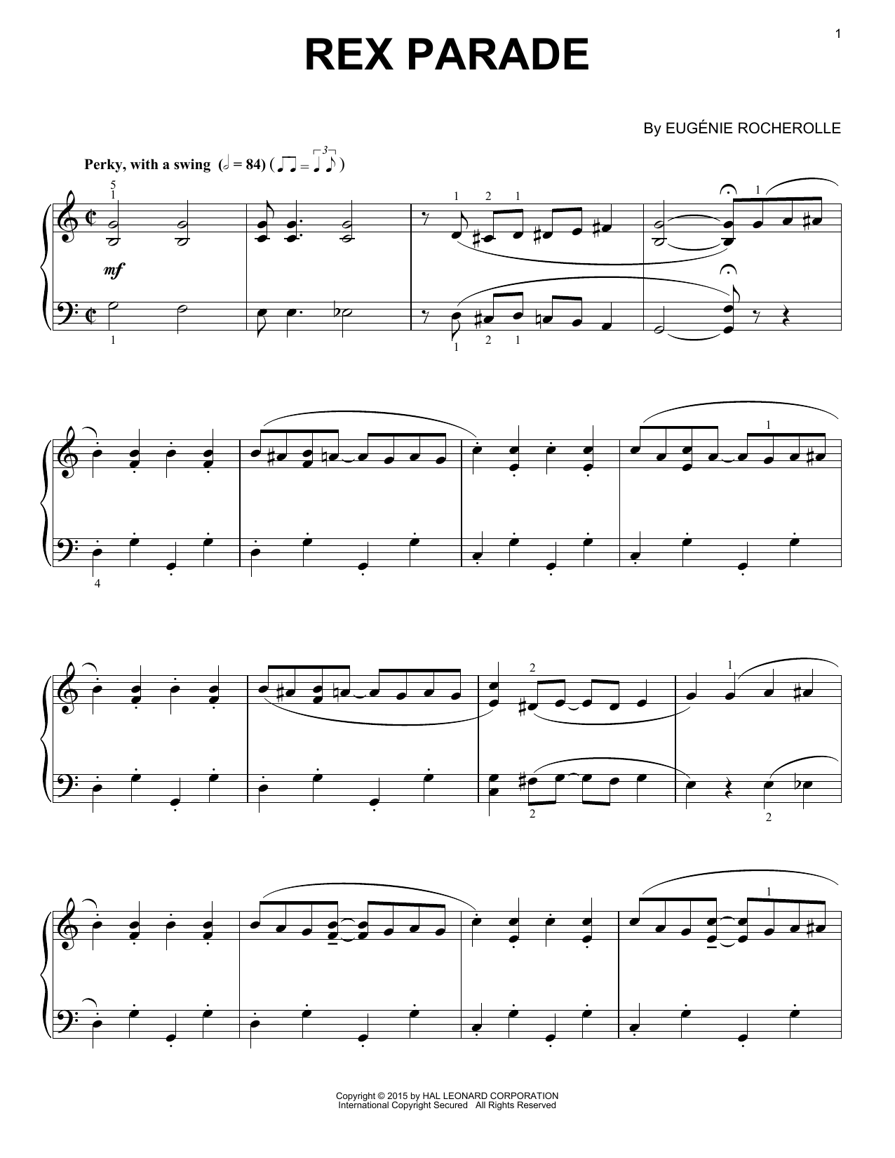 Download Eugenie Rocherolle Rex Parade Sheet Music and learn how to play Piano PDF digital score in minutes