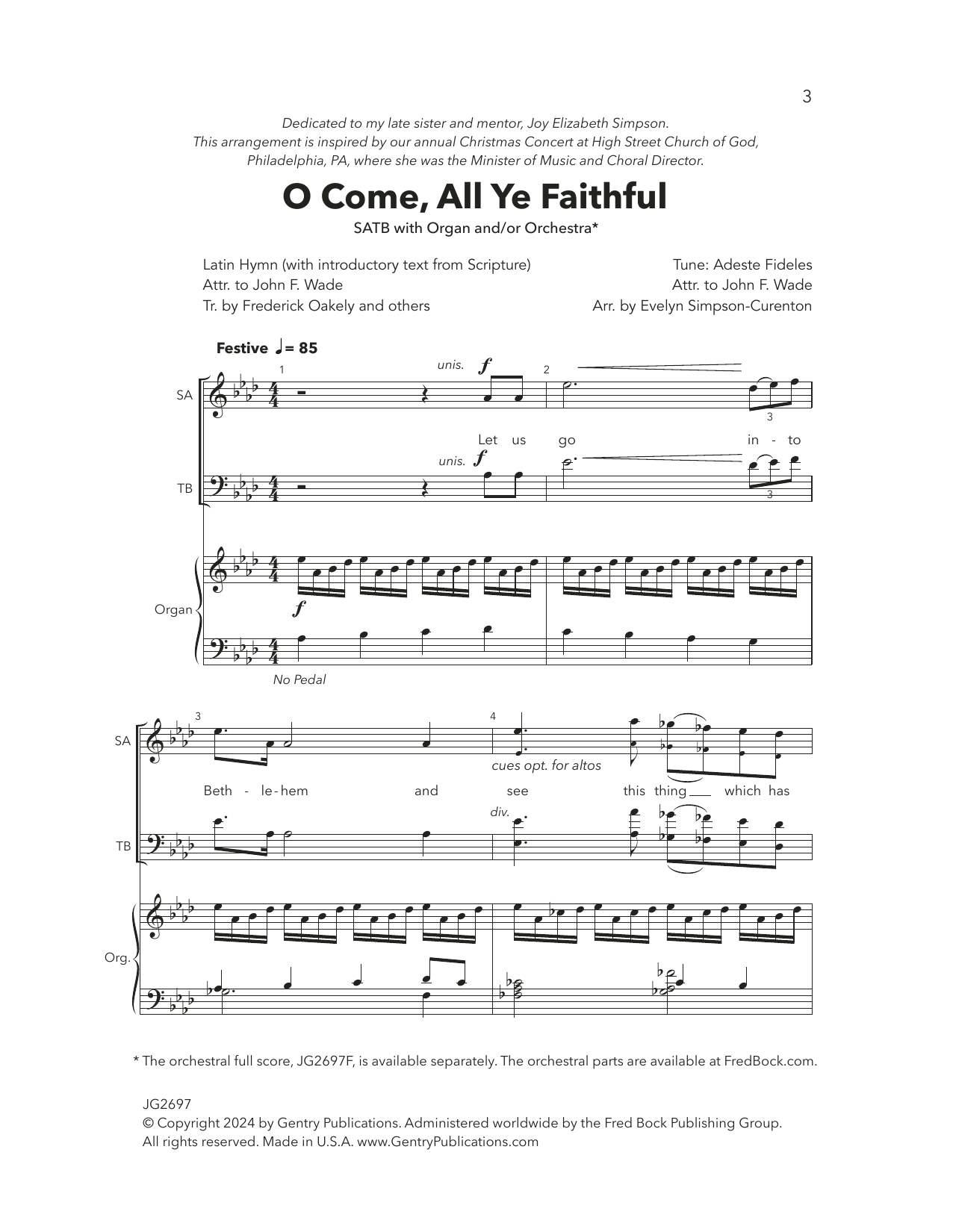 Download Evelyn Simpson-Curenton O Come All Ye Faithful Sheet Music and learn how to play SATB Choir PDF digital score in minutes