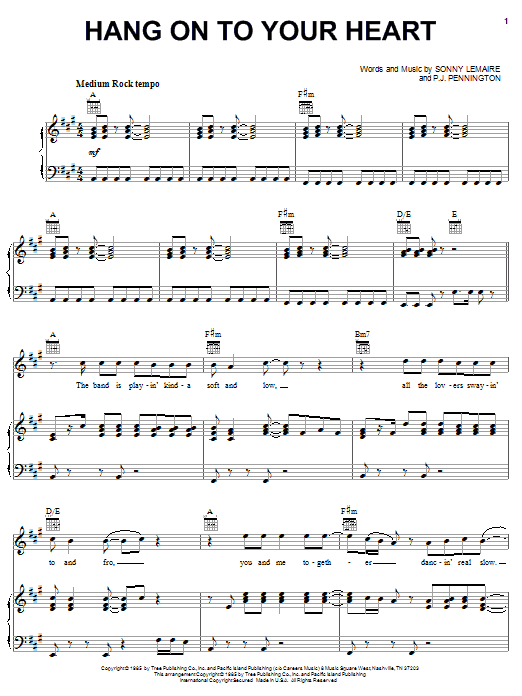 Download Exile Hang On To Your Heart Sheet Music and learn how to play Piano, Vocal & Guitar (Right-Hand Melody) PDF digital score in minutes