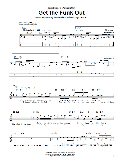 Download Extreme Get The Funk Out Sheet Music and learn how to play Guitar Tab PDF digital score in minutes