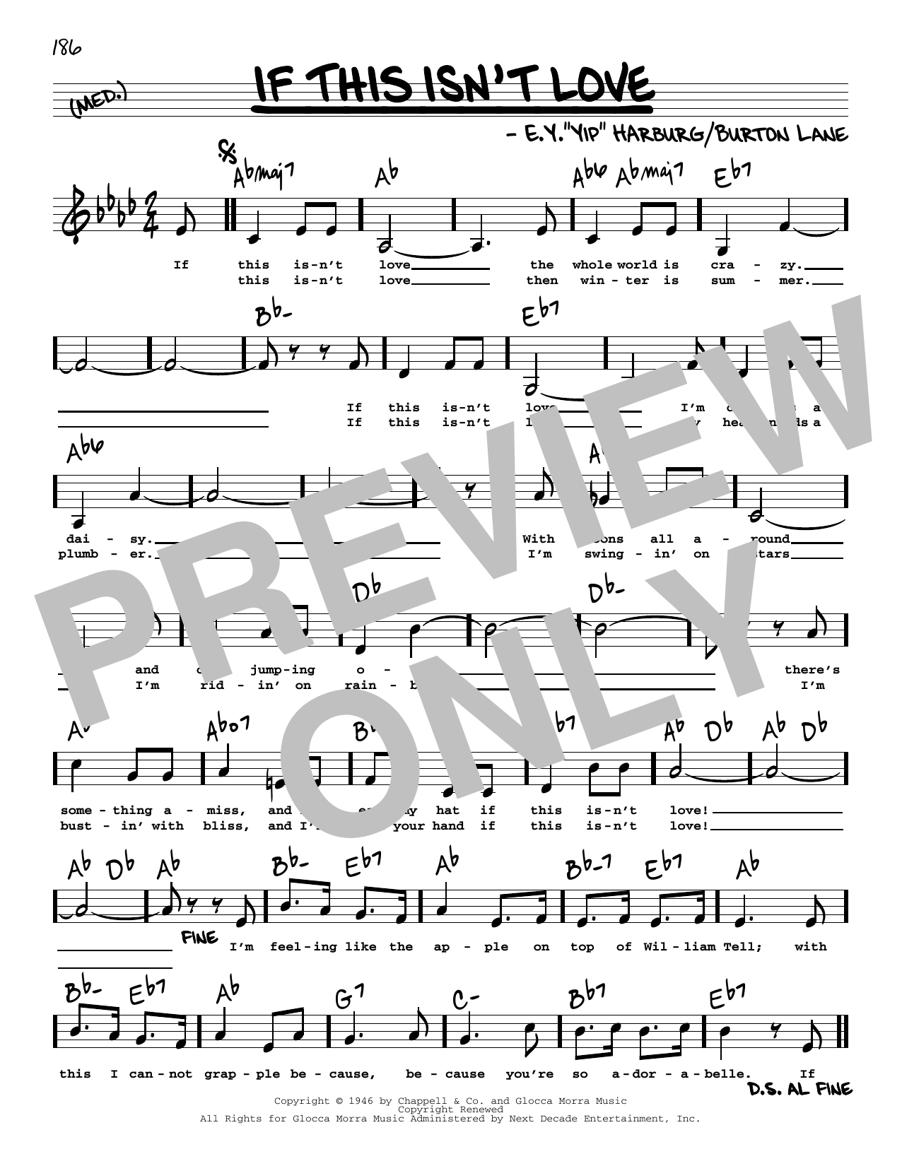 Download E.Y. Harburg If This Isn't Love (Low Voice) Sheet Music and learn how to play Real Book – Melody, Lyrics & Chords PDF digital score in minutes