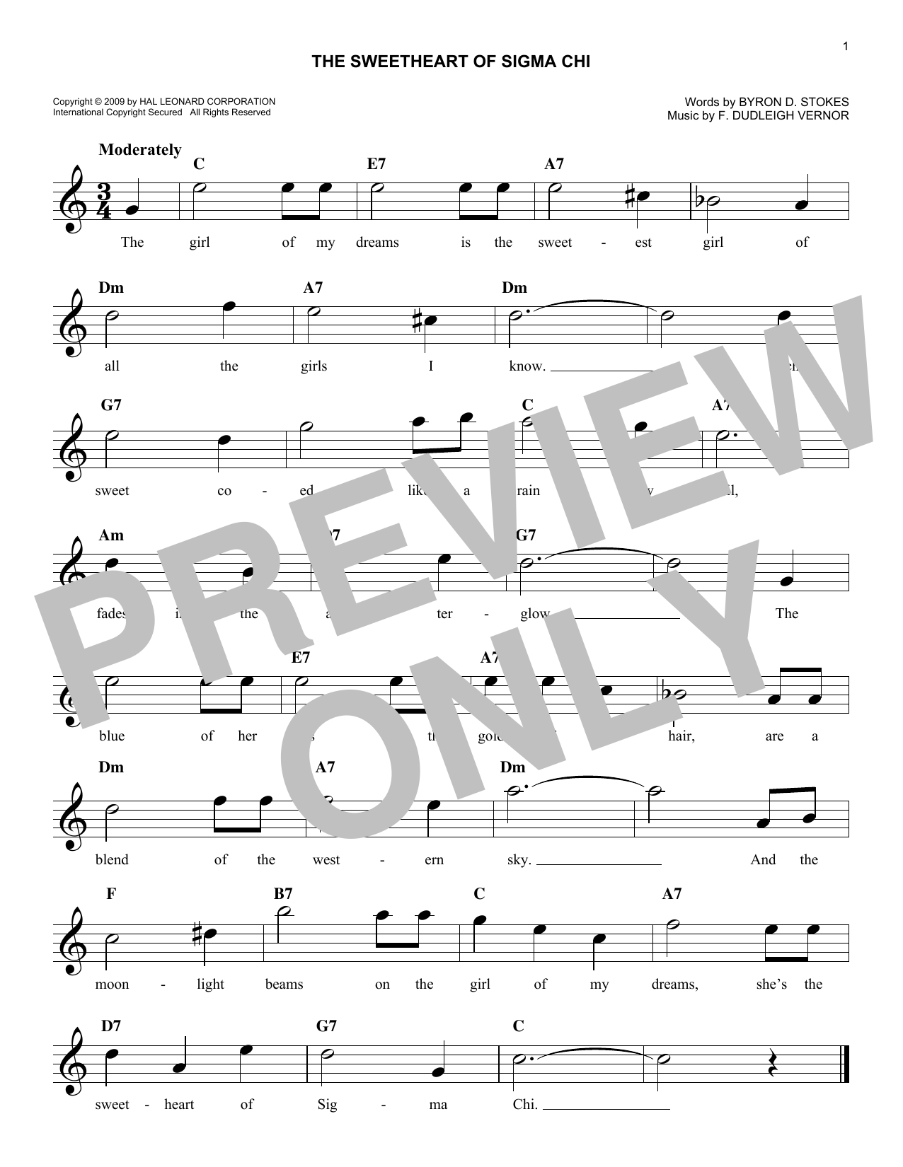 Download F. Dudleigh Vernor The Sweetheart Of Sigma Chi Sheet Music and learn how to play Melody Line, Lyrics & Chords PDF digital score in minutes