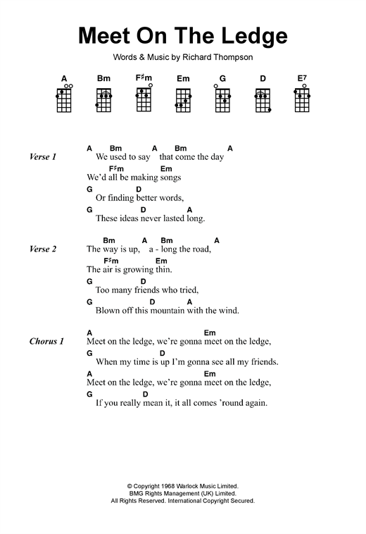 Download Fairport Convention Meet On The Ledge Sheet Music and learn how to play Ukulele PDF digital score in minutes