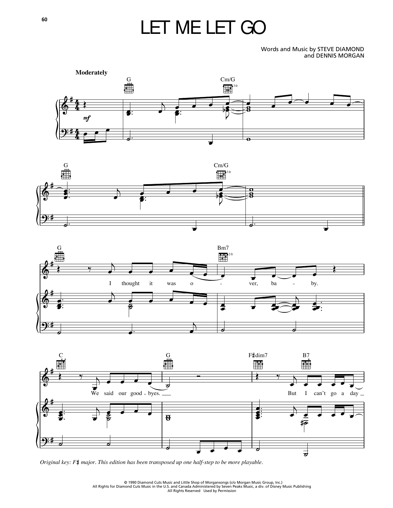Download Faith Hill Let Me Let Go Sheet Music and learn how to play Piano, Vocal & Guitar Chords (Right-Hand Melody) PDF digital score in minutes