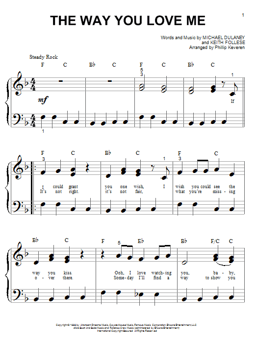 Download Faith Hill The Way You Love Me Sheet Music and learn how to play Piano (Big Notes) PDF digital score in minutes