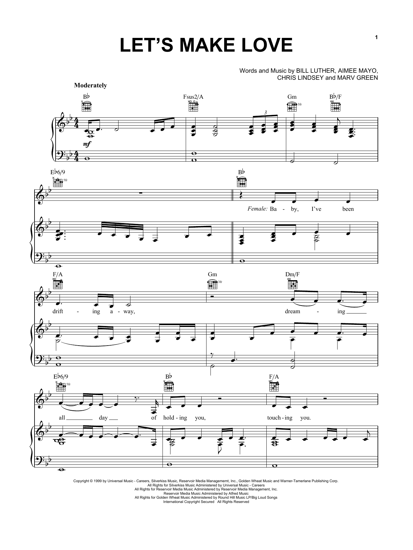 Download Faith Hill with Tim McGraw Let's Make Love Sheet Music and learn how to play Piano, Vocal & Guitar (Right-Hand Melody) PDF digital score in minutes