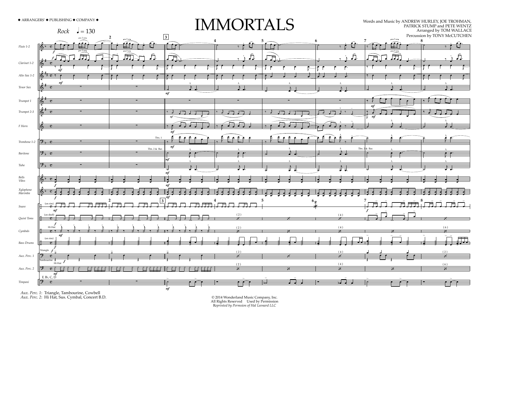 Fall Out Boy Immortals from Big Hero 6 arr Tom Wallace Full fall-out-boy-immortals-from-big-hero-6-arr-tom-wallace-full
