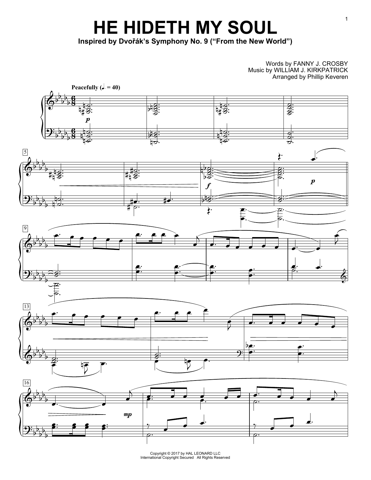 Download Phillip Keveren He Hideth My Soul Sheet Music and learn how to play Piano PDF digital score in minutes