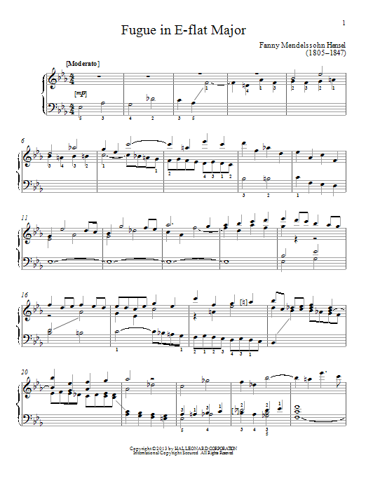 Download Gail Smith Fugue In E-Flat Major Sheet Music and learn how to play Piano PDF digital score in minutes
