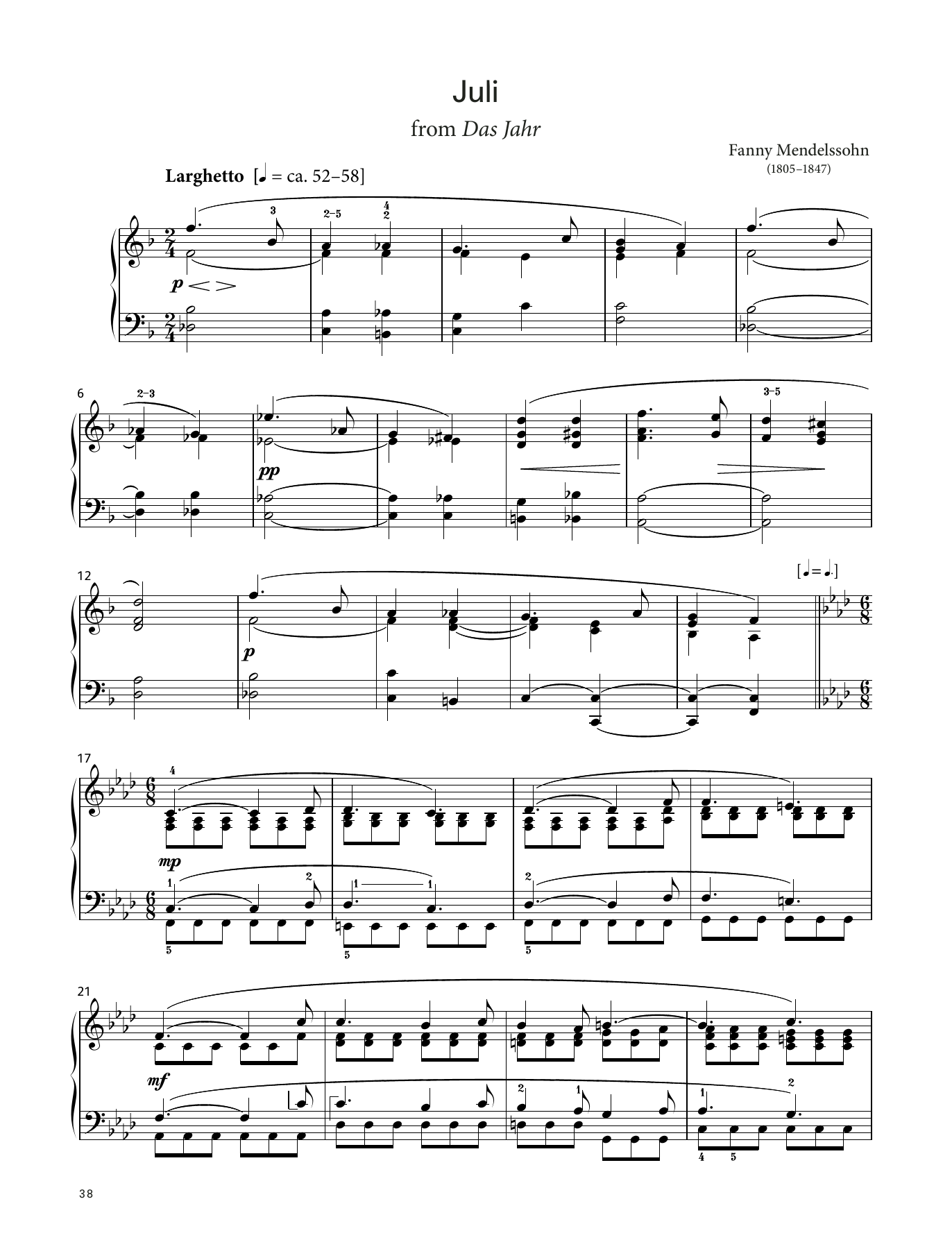 Download Fanny Mendelssohn Hensel Juli (LCME Piano 2018 Grade 7 List A) Sheet Music and learn how to play Piano Solo PDF digital score in minutes