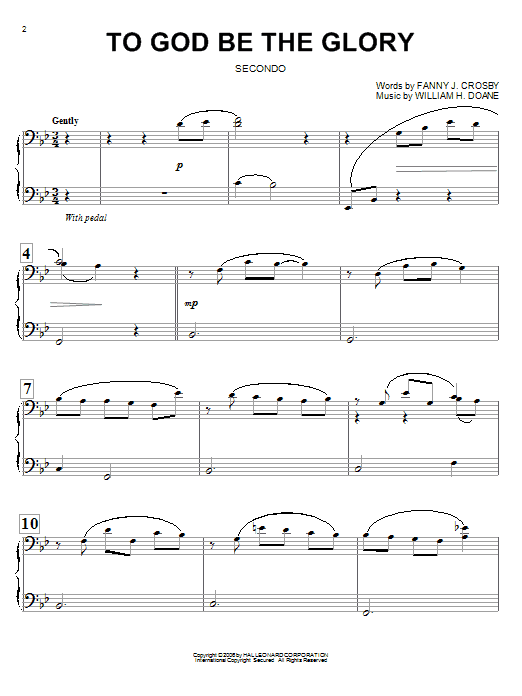 Fanny J Crosby To God Be The Glory Sheet Music Notes Download fanny-j-crosby-to-god-be-the-glory-sheet-music-notes-download