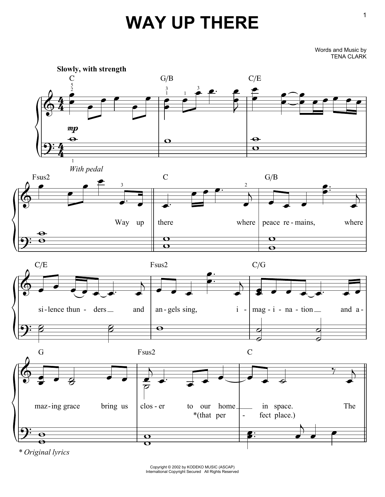 Download Patti LaBelle Way Up There Sheet Music and learn how to play Easy Piano PDF digital score in minutes