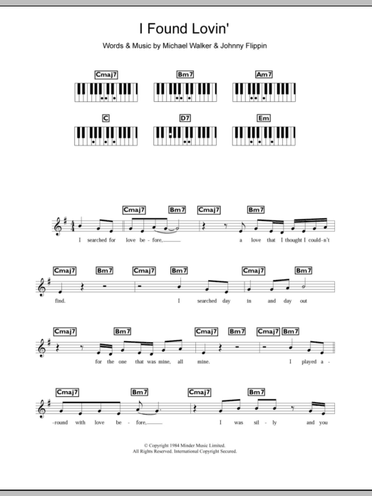 Download Fatback Band I Found Lovin' Sheet Music and learn how to play Piano, Vocal & Guitar PDF digital score in minutes