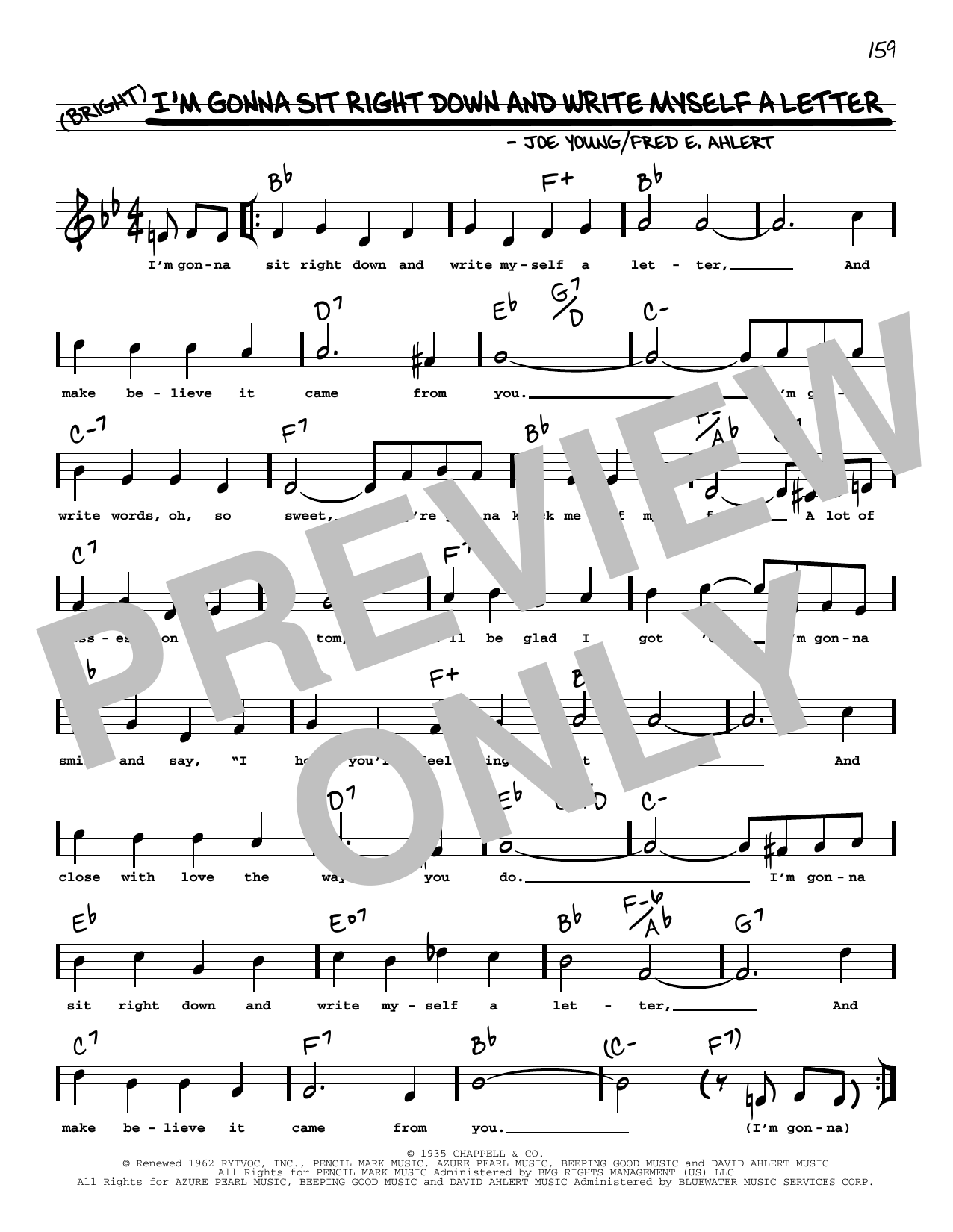 Download Fats Waller I'm Gonna Sit Right Down And Write Myself A Letter (arr. Robert Rawlins) Sheet Music and learn how to play Real Book – Melody, Lyrics & Chords PDF digital score in minutes
