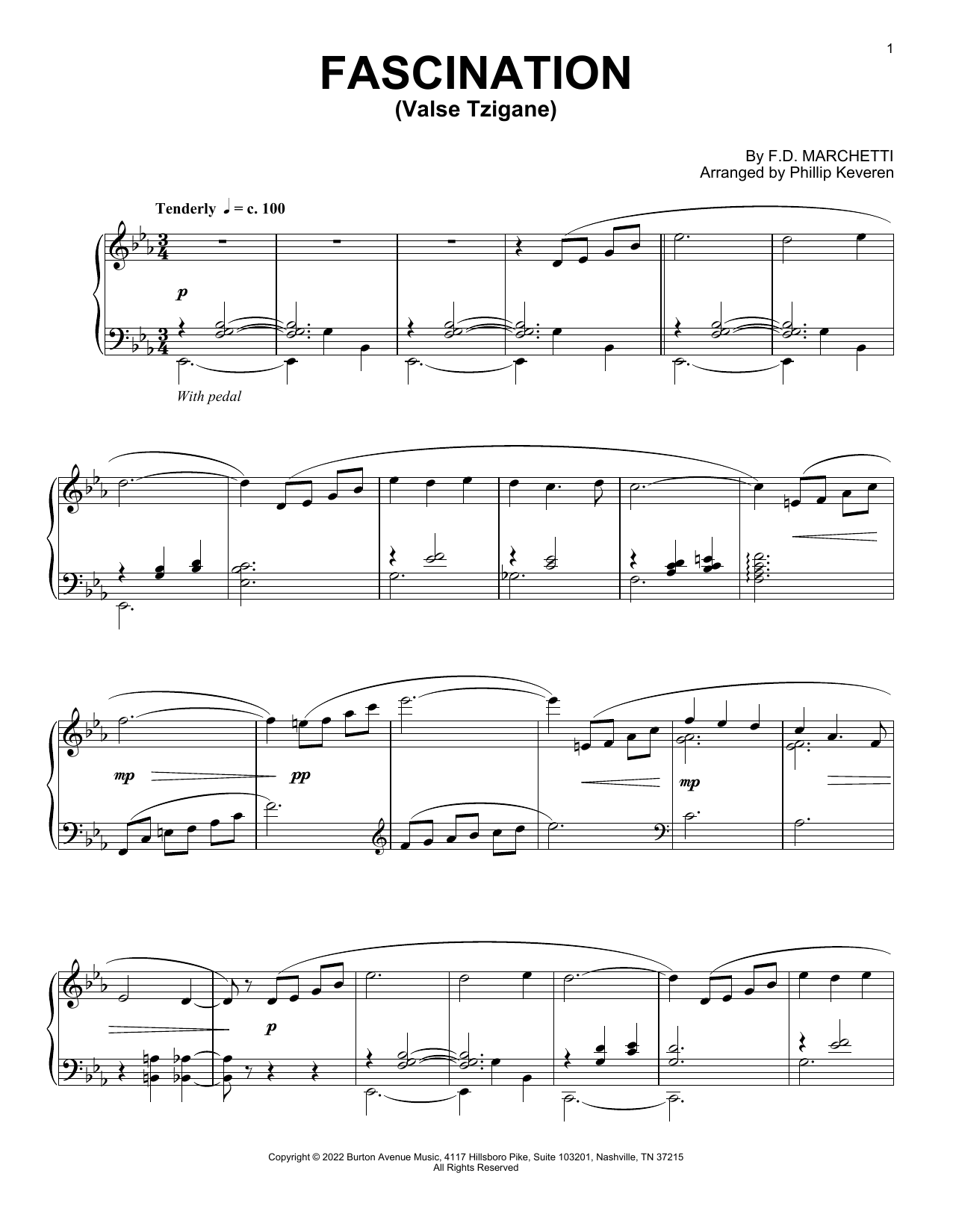 Download F.D. Marchetti Fascination (Valse Tzigane) (arr. Phillip Keveren) Sheet Music and learn how to play Piano Solo PDF digital score in minutes