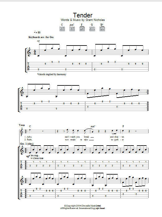 Download Feeder Tender Sheet Music and learn how to play Guitar Tab PDF digital score in minutes