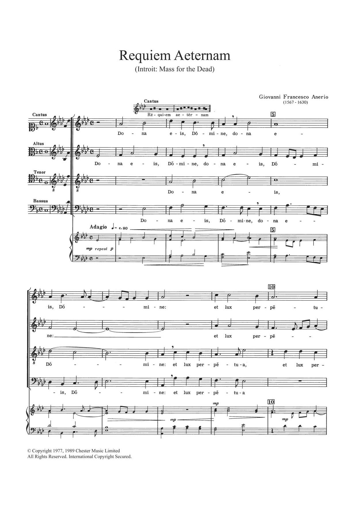 Download Felice Anerio Requiem Aeternam Sheet Music and learn how to play Choir PDF digital score in minutes