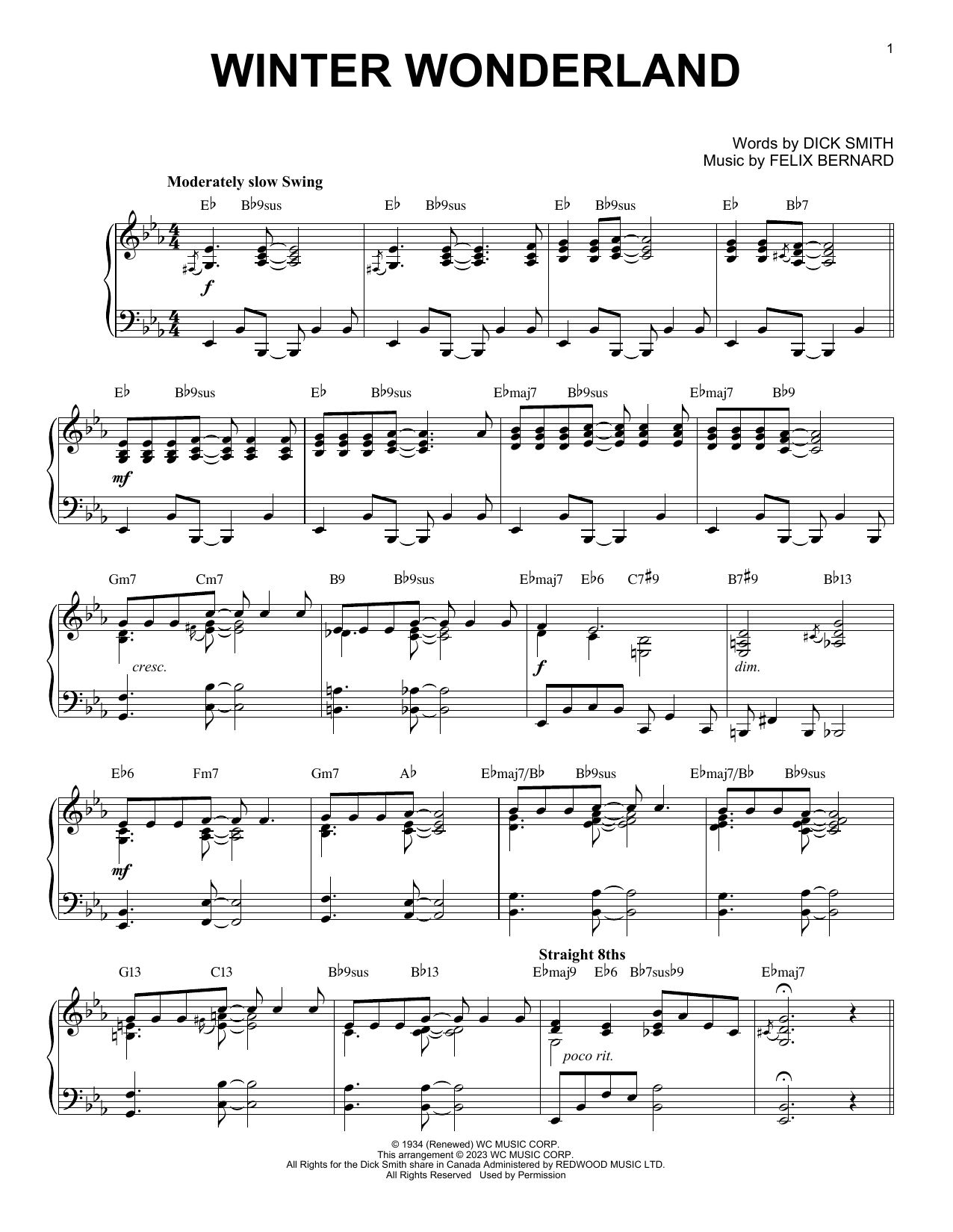 Download Felix Bernard Winter Wonderland [Boogie Woogie version] (arr. Brent Edstrom) Sheet Music and learn how to play Piano Solo PDF digital score in minutes