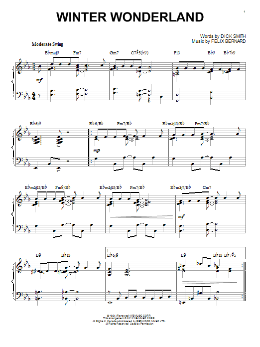 Download Felix Bernard Winter Wonderland Sheet Music and learn how to play Piano PDF digital score in minutes