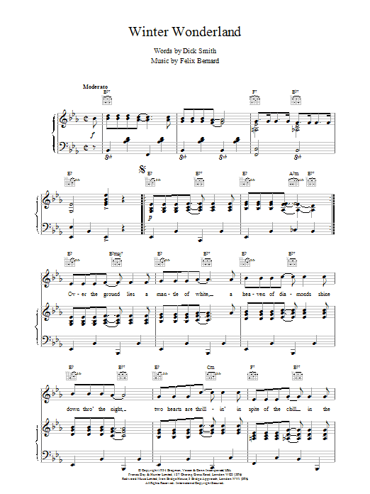 Download Felix Bernard Winter Wonderland Sheet Music and learn how to play GTRENS PDF digital score in minutes