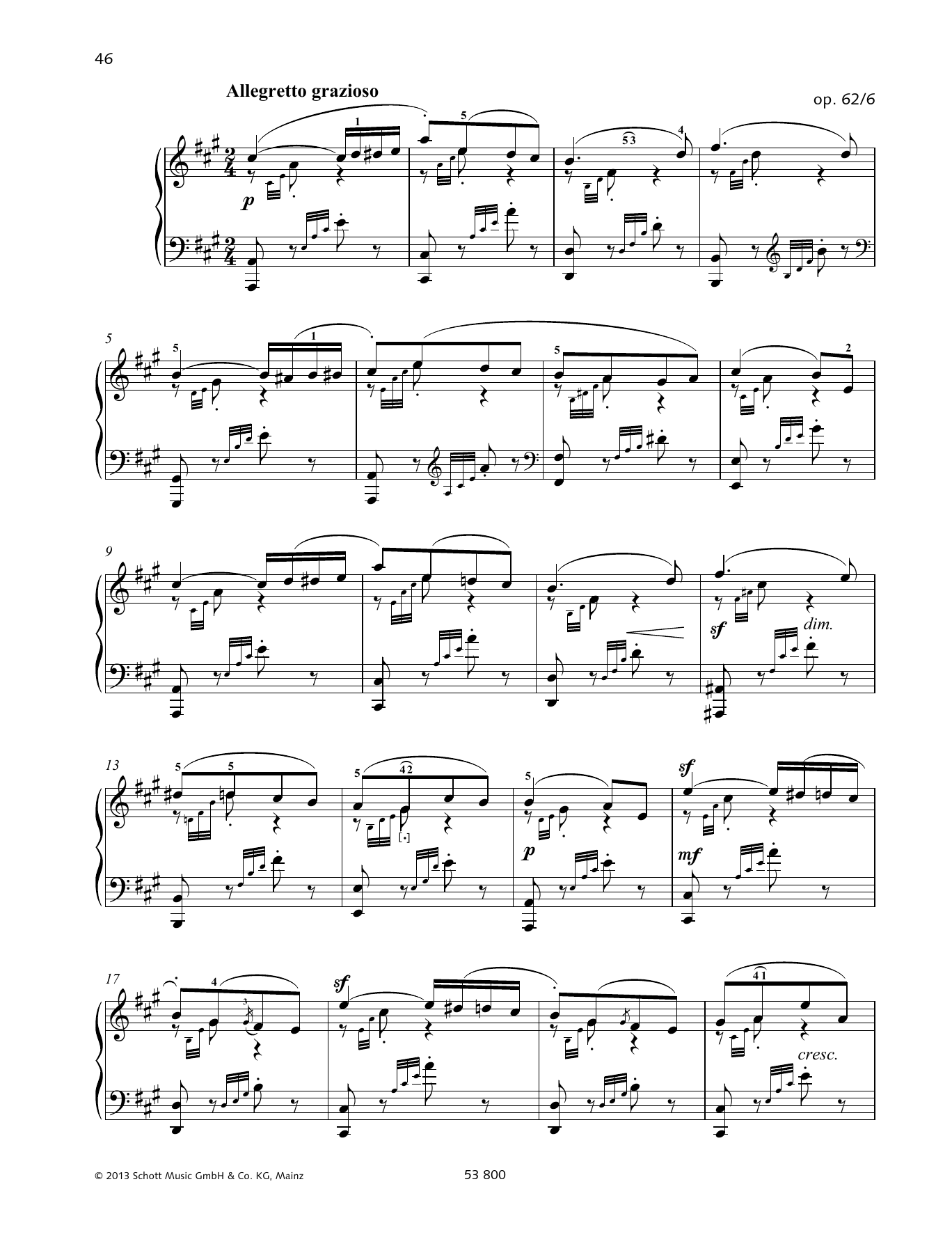 Download Felix Mendelssohn Bartholdy Allegretto Grazioso Sheet Music and learn how to play Piano Solo PDF digital score in minutes