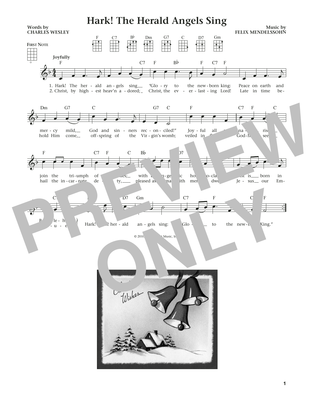 Download Felix Mendelssohn-Bartholdy Hark! The Herald Angels Sing Sheet Music and learn how to play Ukulele PDF digital score in minutes