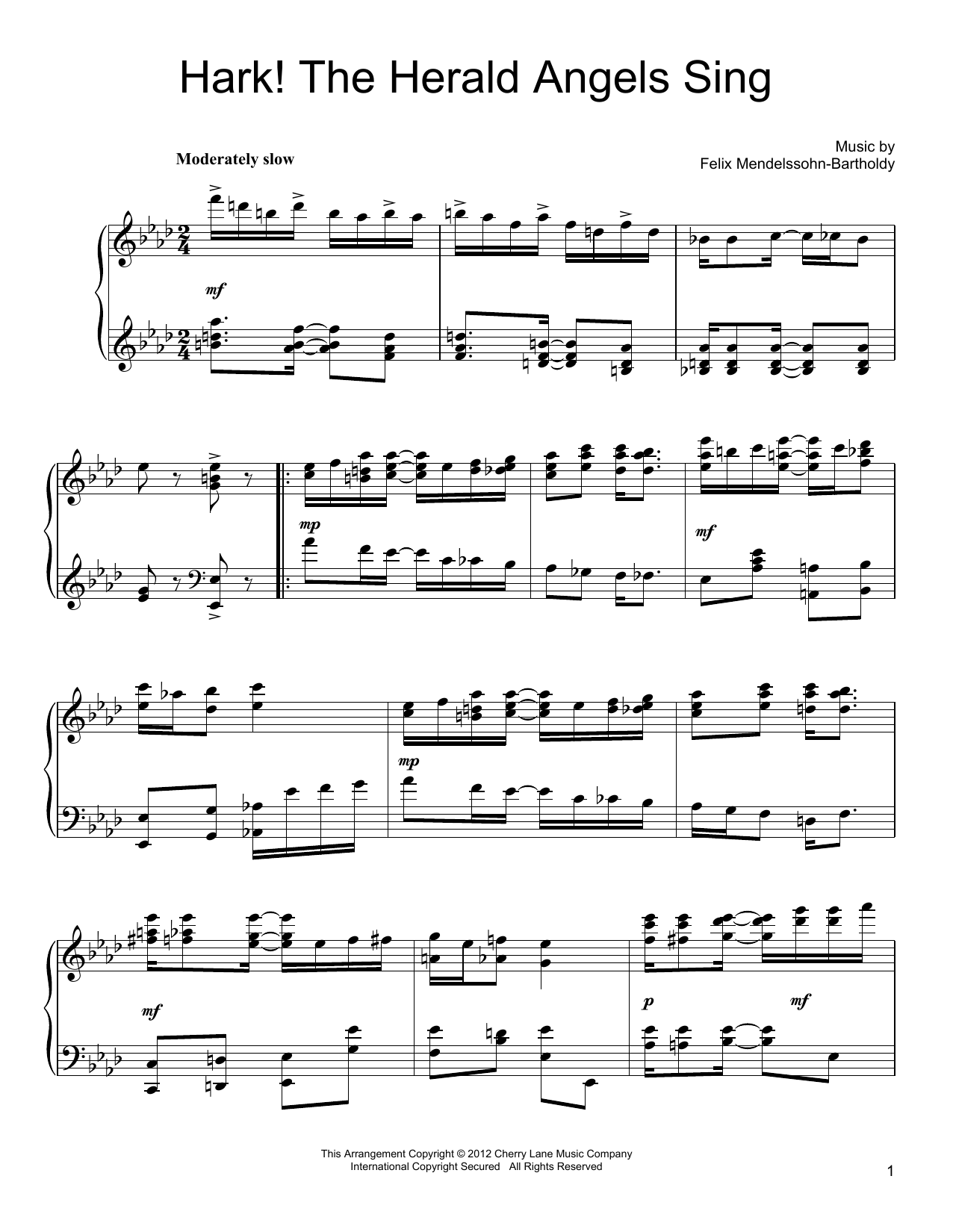 Download Felix Mendelssohn Hark! The Herald Angels Sing Sheet Music and learn how to play Piano PDF digital score in minutes