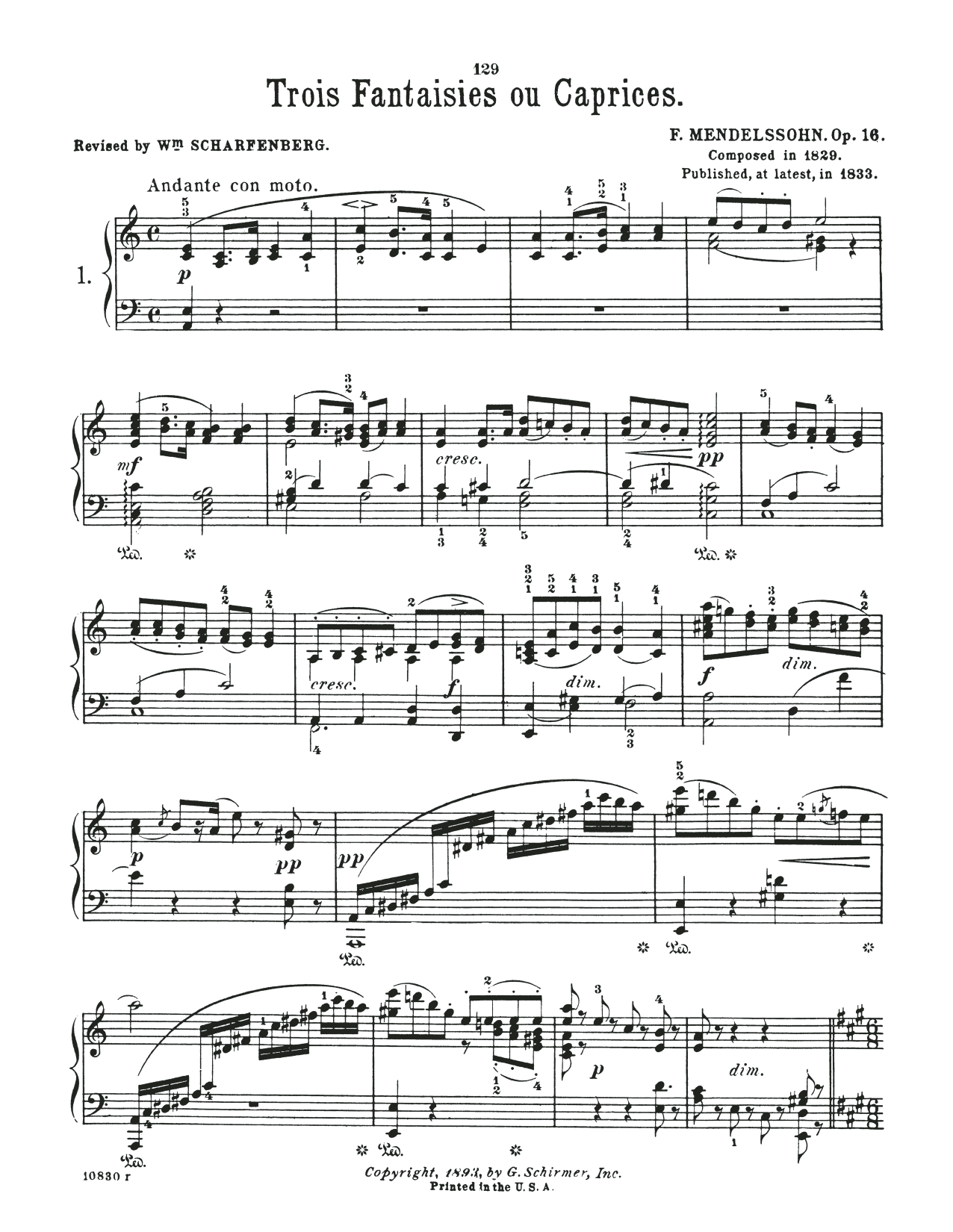 Download Felix Mendelssohn Fantasia In A Minor, Op. 16, No. 1 Sheet Music and learn how to play Piano Solo PDF digital score in minutes