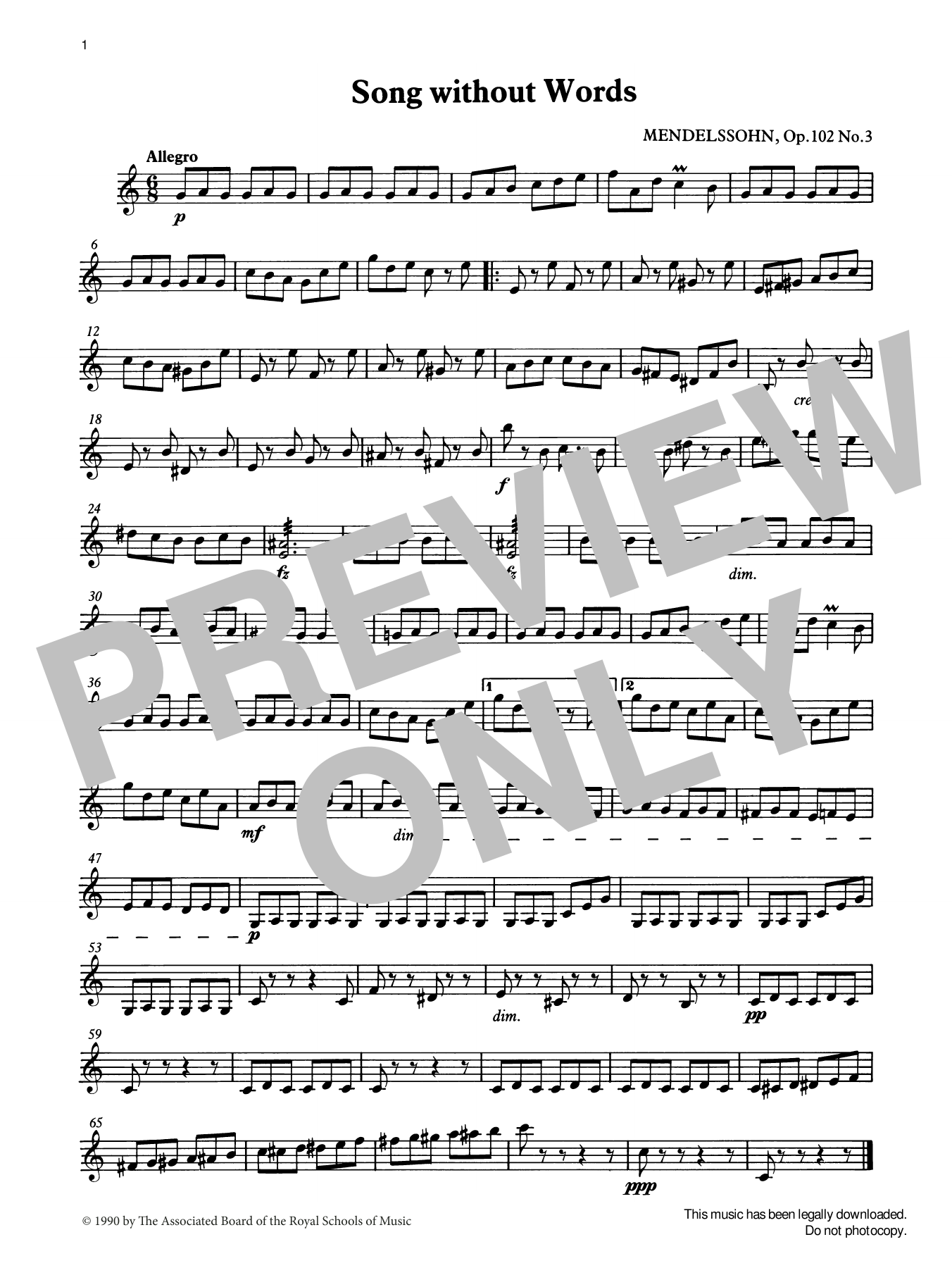 Download Felix Mendelssohn Song without Words from Graded Music for Tuned Percussion, Book III Sheet Music and learn how to play Percussion Solo PDF digital score in minutes