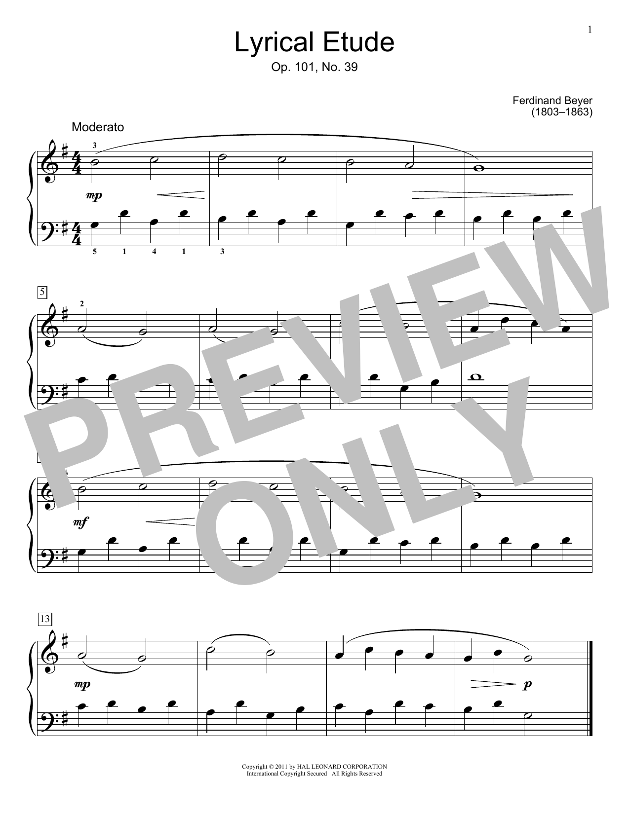 Download Jennifer Linn Lyrical Etude Sheet Music and learn how to play Easy Piano PDF digital score in minutes